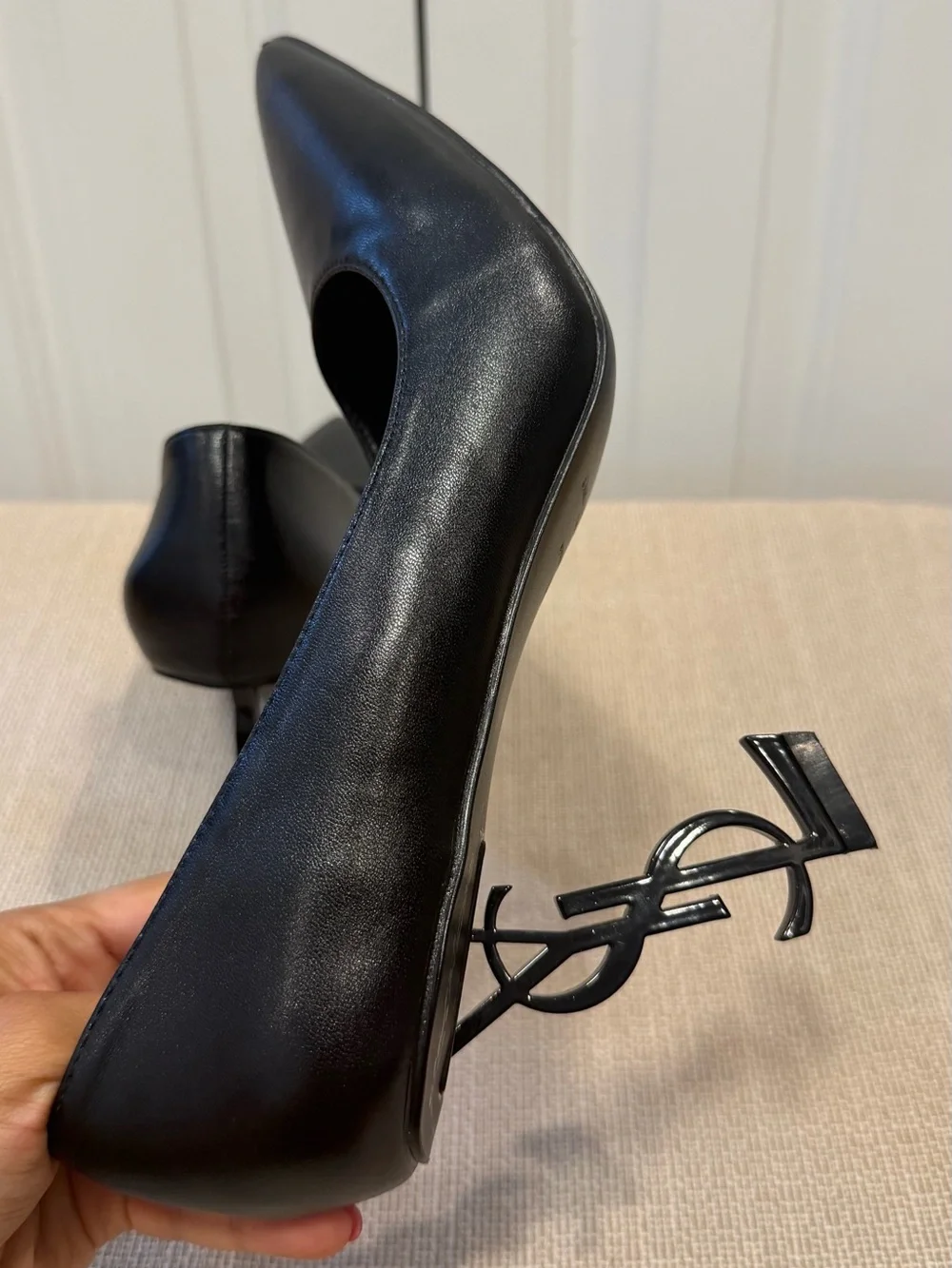 Saint Laurent Opyum Pumps Heels Leather Black Size EU 41 US 10-11 - Picture 4 of 16
